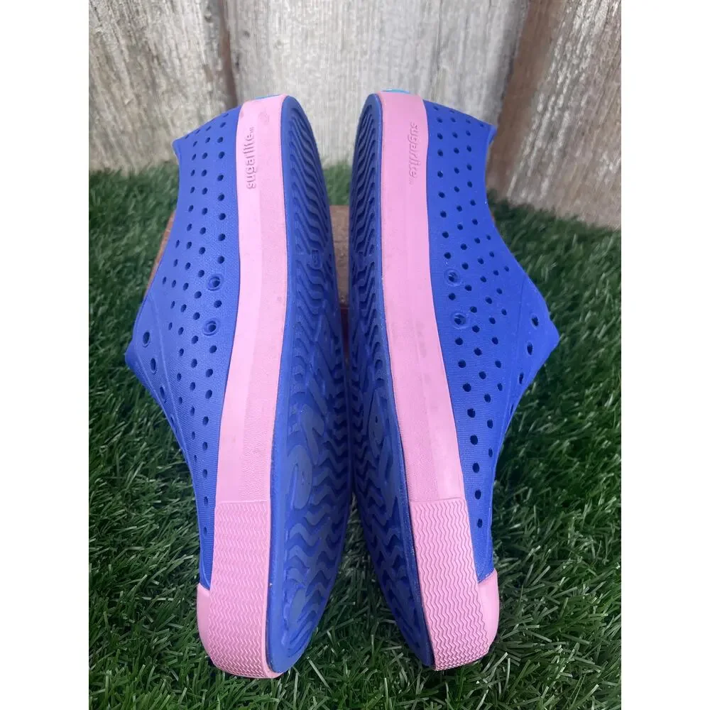 Native Jefferson Sugarlite Blue Chillberry Pink Slip On Shoes J5